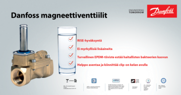Danfoss magneettiventtiilit juomavesikäyttöön
